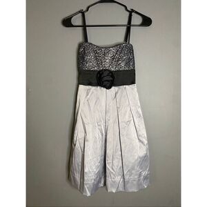 Speechless Black Silver Bow Spaghetti Strap Formal Dress Size 5
